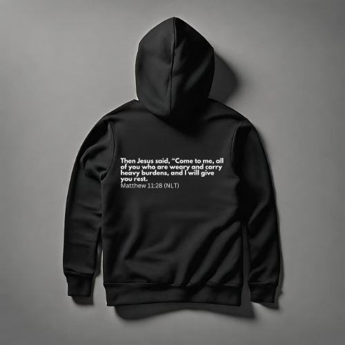 Give it to God and go to sleep! Matt 11:28 Hoodie tagandscript