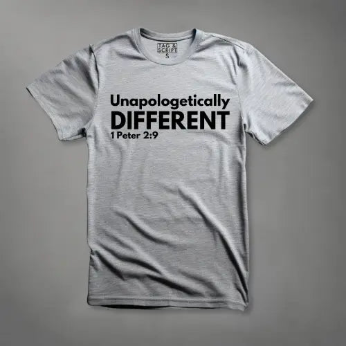 Unapologetically Different: 1 Peter 2:9 T-Shirt tagandscript